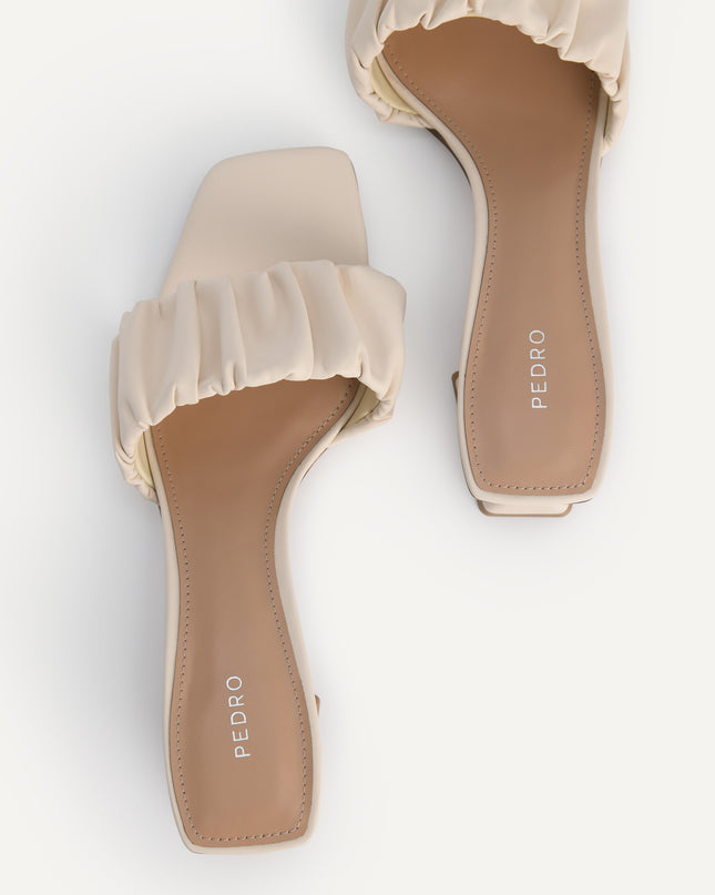 Ruched Heeled Mules