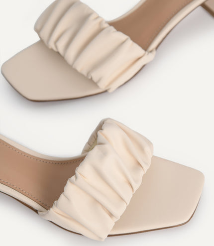 Ruched Heeled Mules