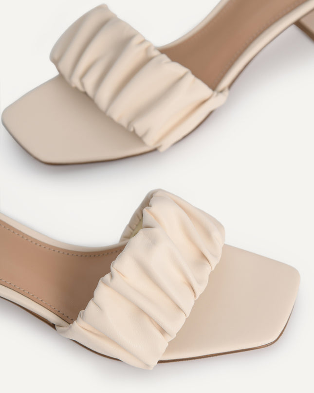 Ruched Heeled Mules