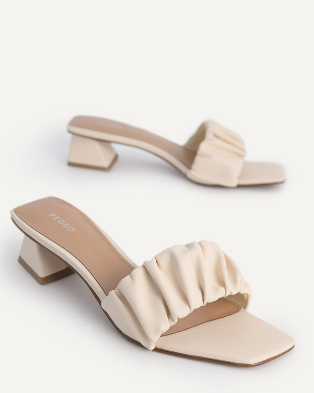 Ruched Heeled Mules