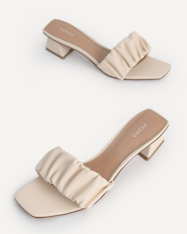 Ruched Heeled Mules