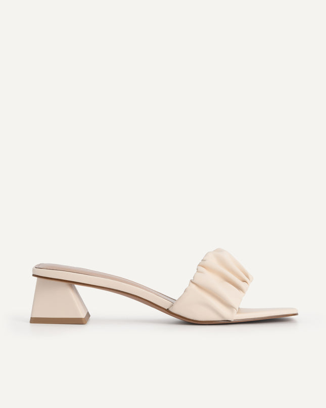 Ruched Heeled Mules