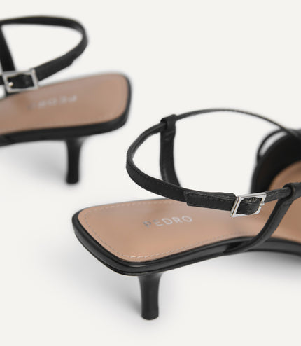 Leather Pointed Heels with Crisscross Straps