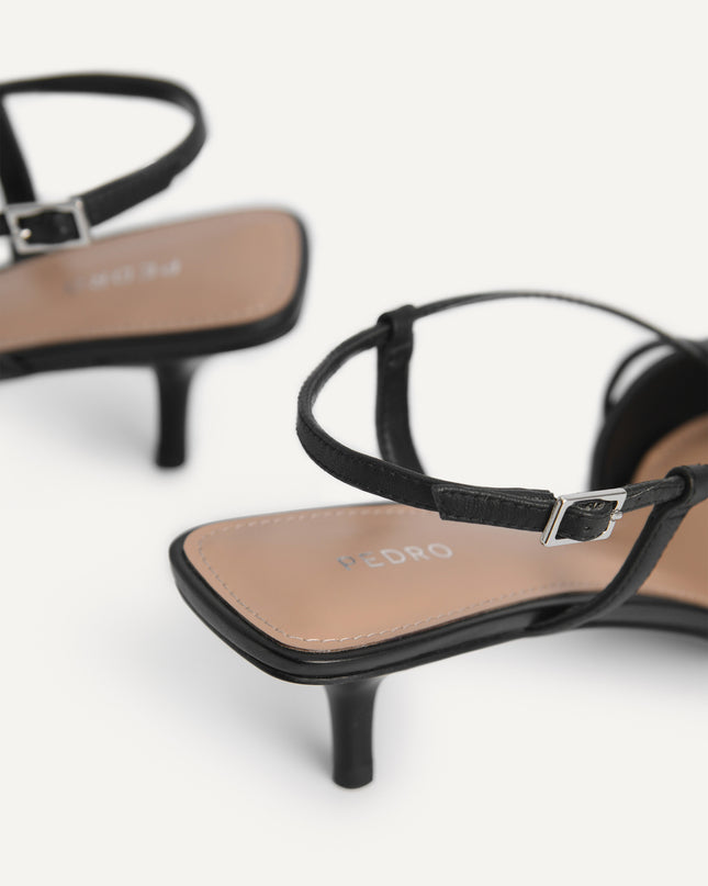 Leather Pointed Heels with Crisscross Straps