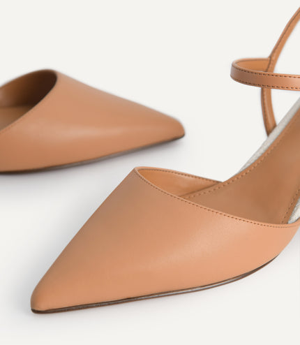 Leather Pointed Toe Heels