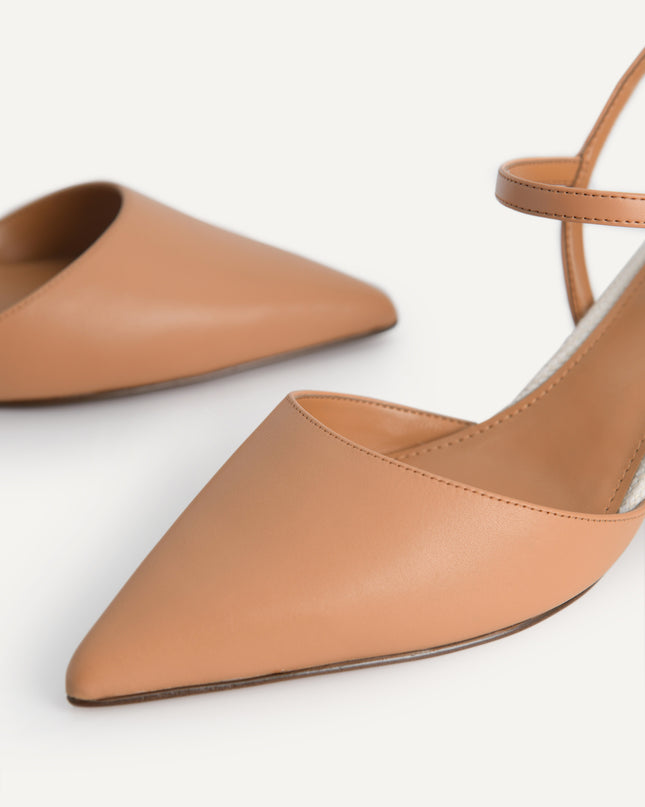 Leather Pointed Toe Heels