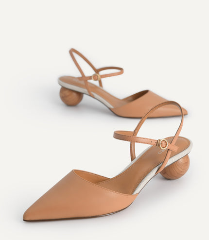 Leather Pointed Toe Heels