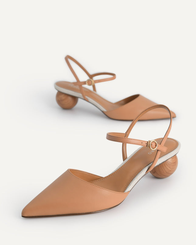 Leather Pointed Toe Heels