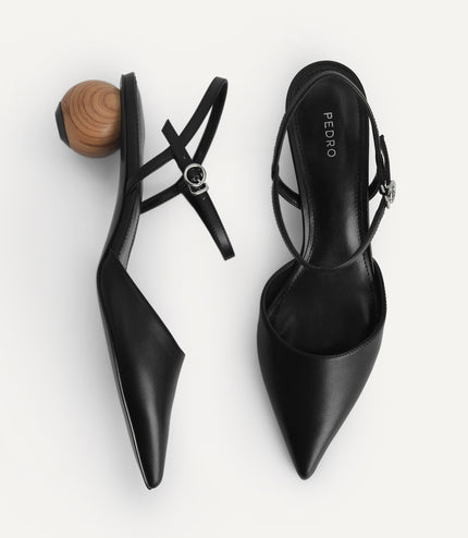 Leather Pointed Toe Heels