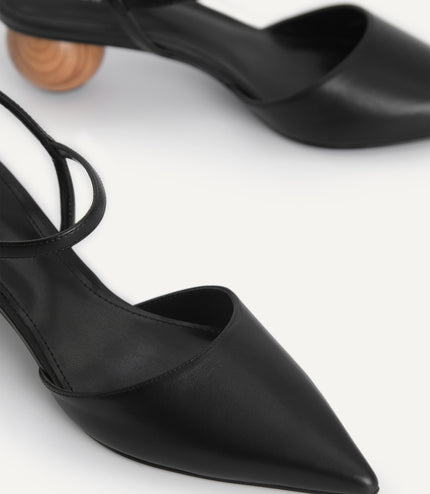 Leather Pointed Toe Heels