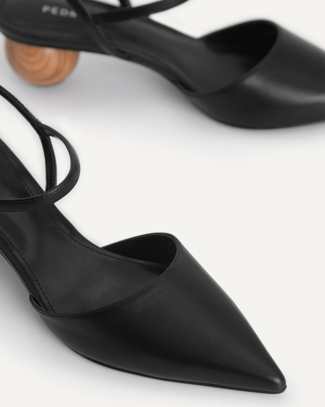 Leather Pointed Toe Heels