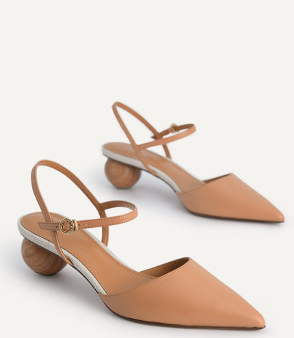 Leather Pointed Toe Heels