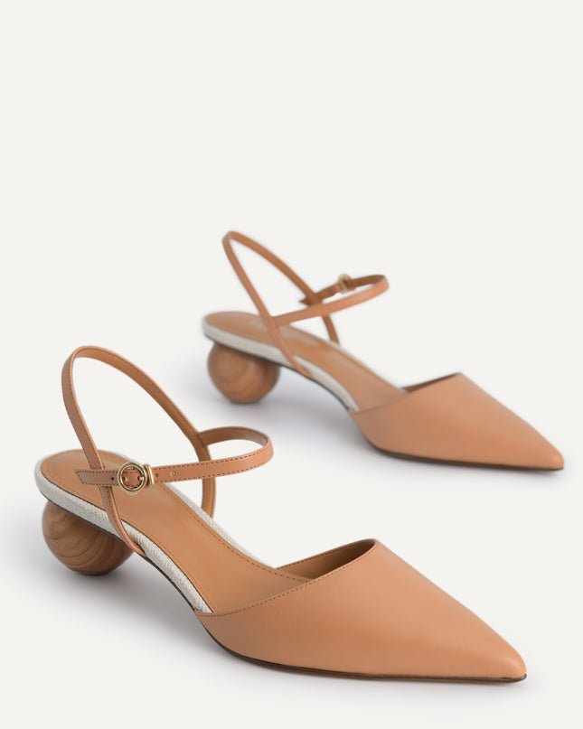 Leather Pointed Toe Heels