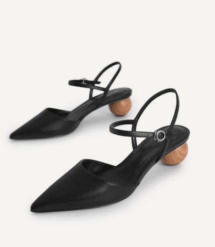 Leather Pointed Toe Heels