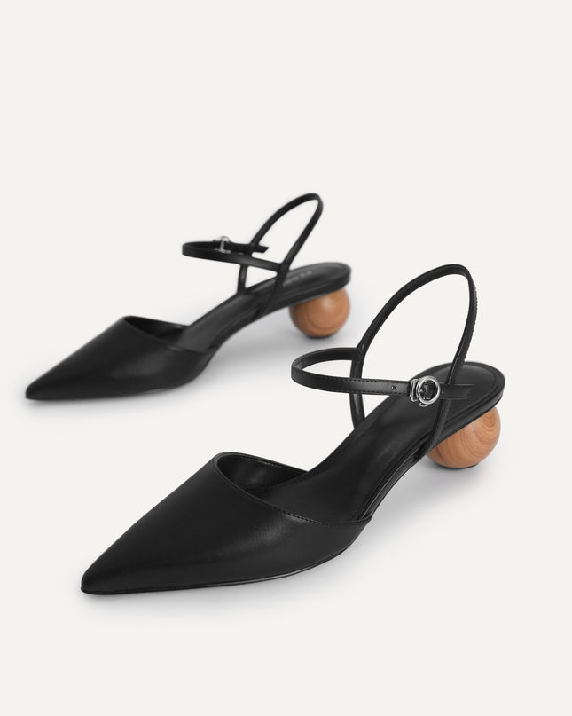 Leather Pointed Toe Heels