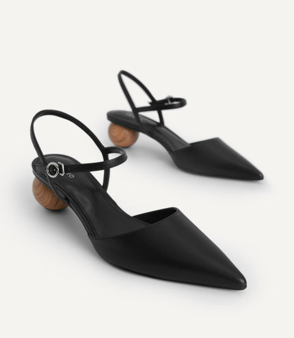 Leather Pointed Toe Heels