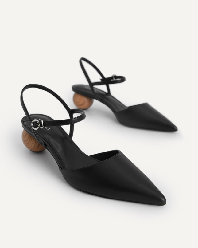 Leather Pointed Toe Heels