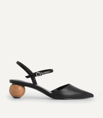 Leather Pointed Toe Heels