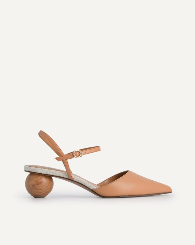 Leather Pointed Toe Heels