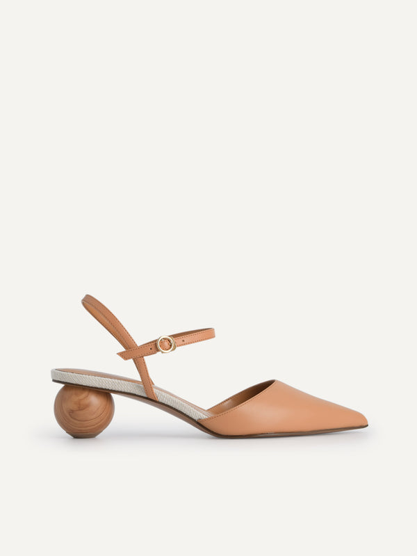 Leather Pointed Toe Heels