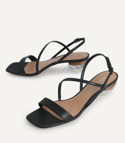 Strappy Sandals with Ornament Heels