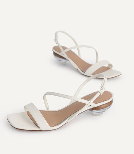Strappy Sandals with Ornament Heels