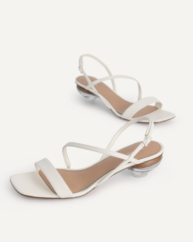 Strappy Sandals with Ornament Heels