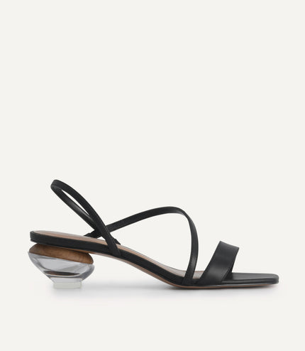 Strappy Sandals with Ornament Heels
