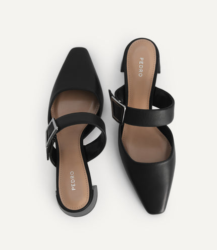 Leather Slip-On Heels