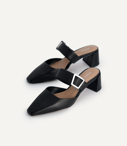 Leather Slip-On Heels