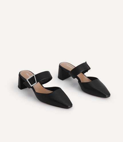 Leather Slip-On Heels