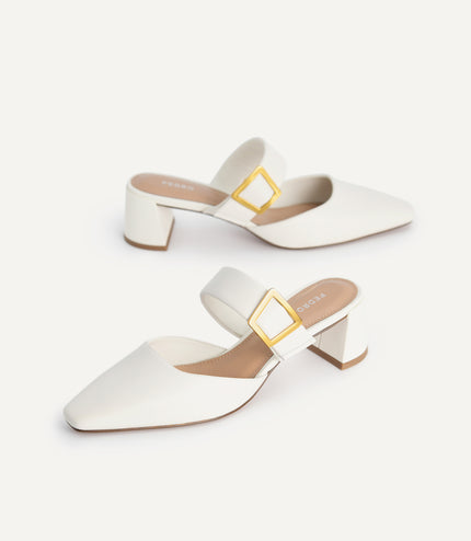 Leather Slip-On Heels