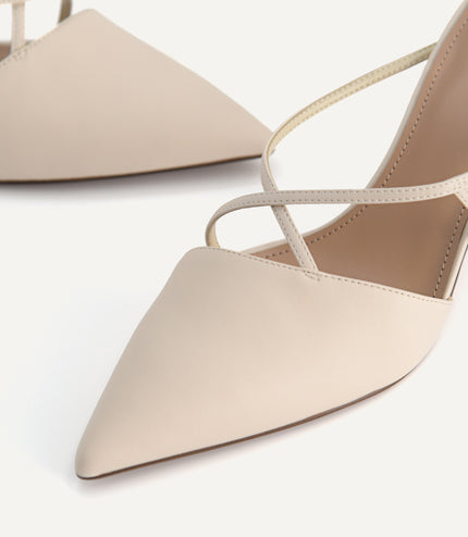Pointed Toe Leather Heels
