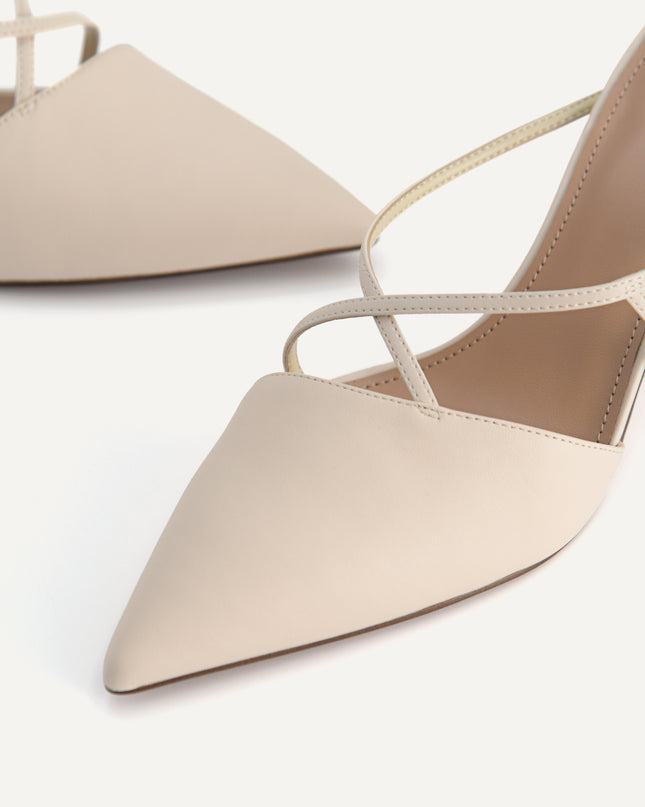 Pointed Toe Leather Heels