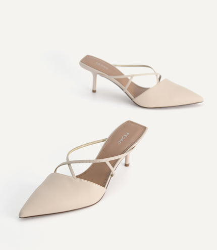Pointed Toe Leather Heels