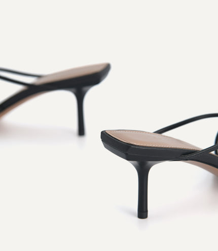 Pointed Toe Leather Heels