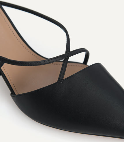 Pointed Toe Leather Heels