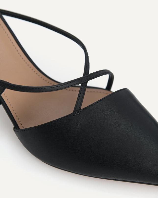 Pointed Toe Leather Heels