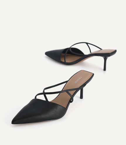 Pointed Toe Leather Heels