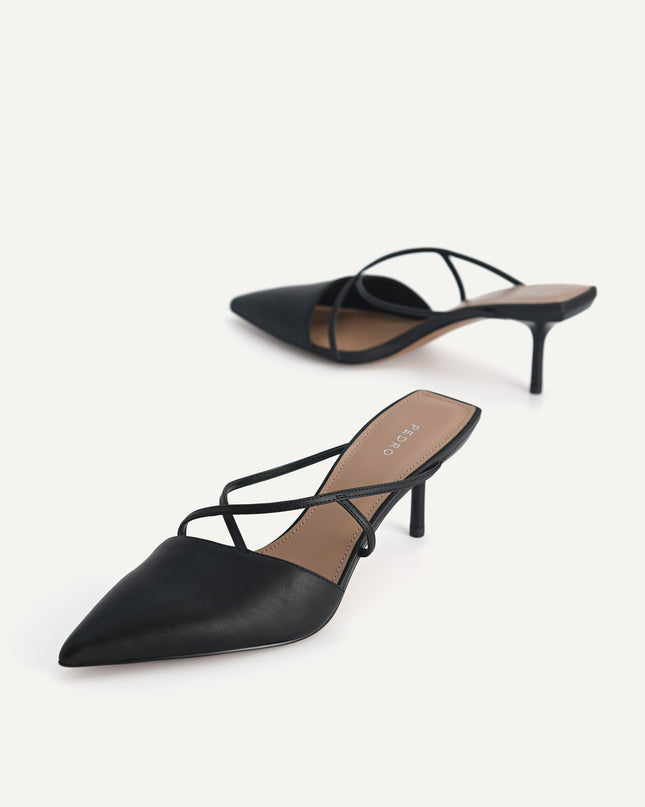 Pointed Toe Leather Heels