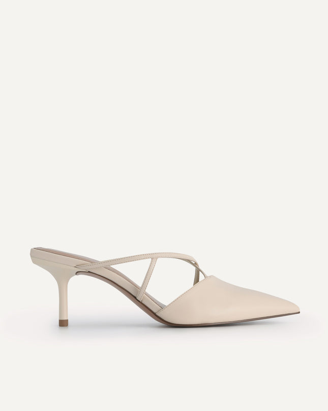 Pointed Toe Leather Heels