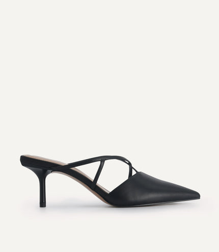 Pointed Toe Leather Heels