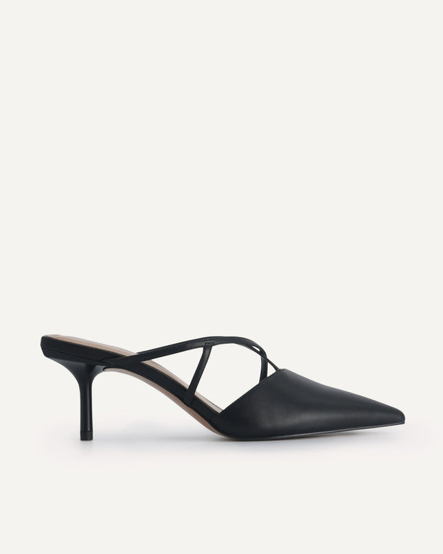 Pointed Toe Leather Heels
