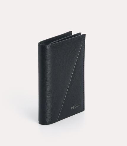 Textured Leather Bi-Fold Cardholder