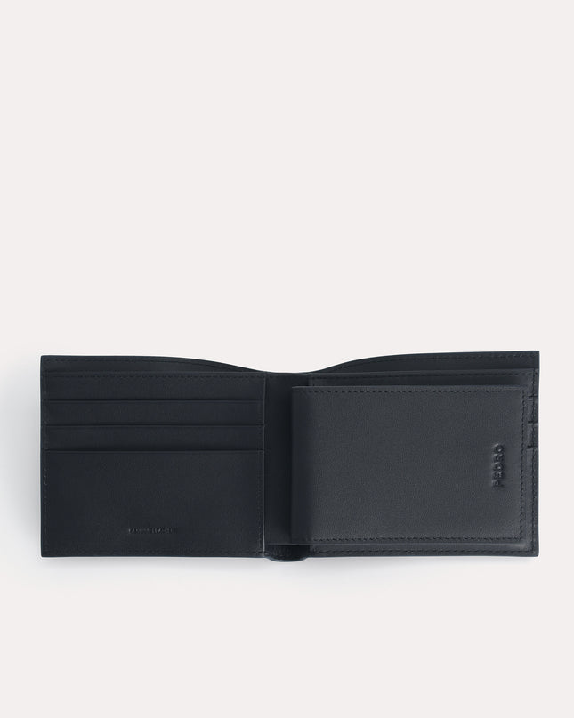 Textured Leather Bi-Fold Wallet with Insert