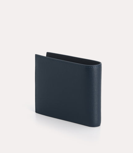 Textured Leather Bi-Fold Wallet with Insert
