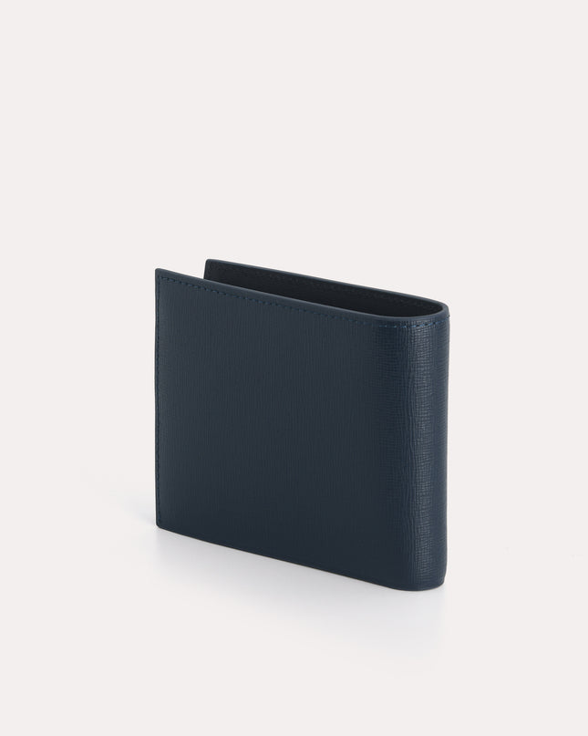 Textured Leather Bi-Fold Wallet with Insert