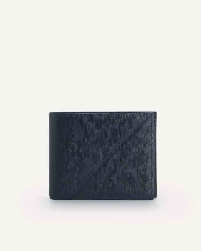 Textured Leather Bi-Fold Wallet with Insert