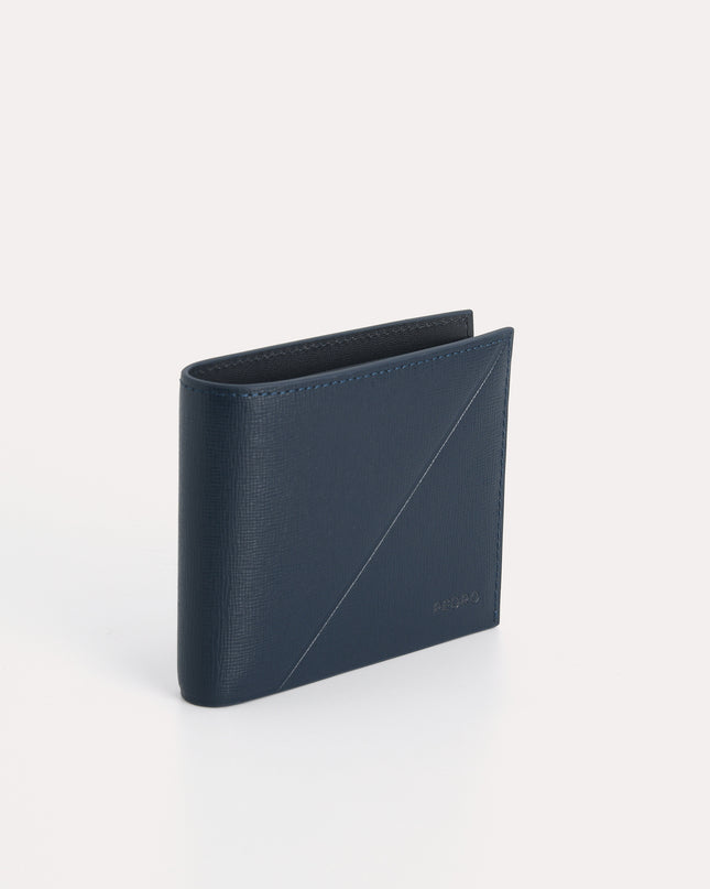 Textured Leather Bi-Fold Wallet with Insert