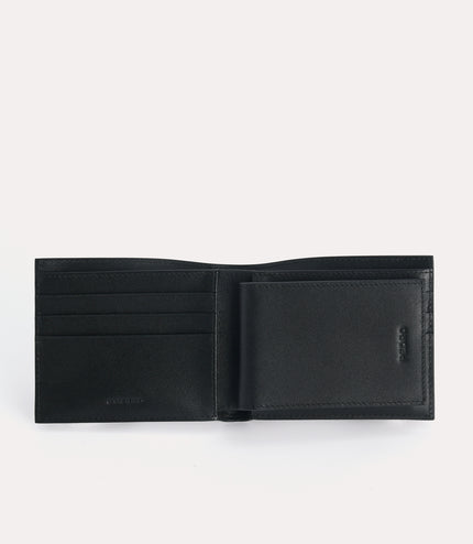 Textured Leather Bi-Fold Wallet with Insert
